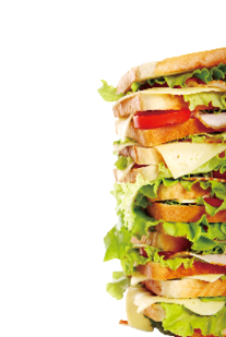 Very big sandwich isolated over white background